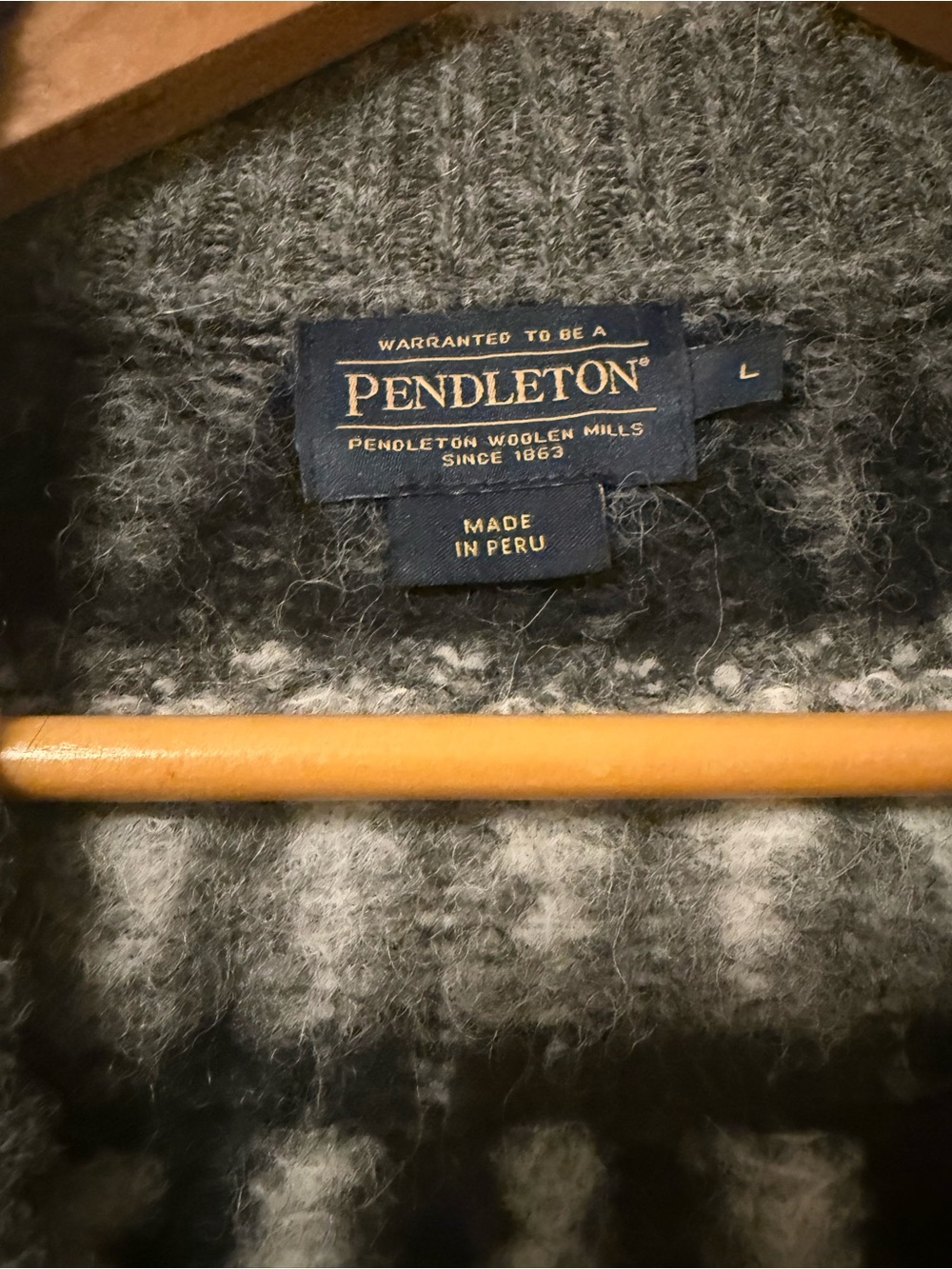 NWOT Pendleton Gray Fair Isle Crewneck Sweater with Cream & Black Accents - Picture 2 of 7
